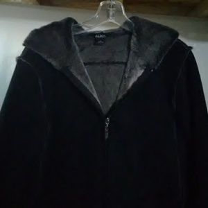 Donated. Faux Suede and fur coat